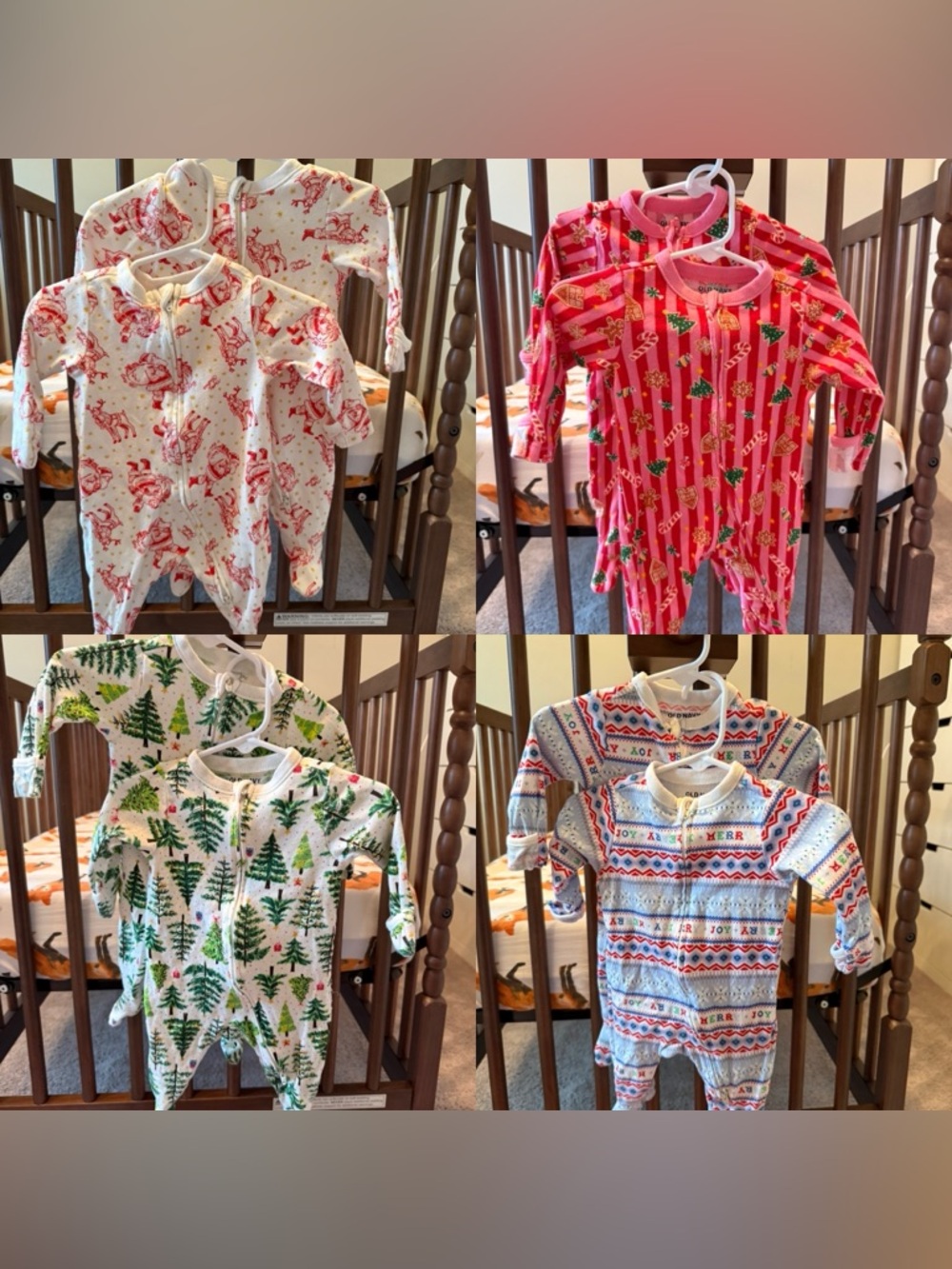 Old Navy - Holiday 2025 - Baby Two Way Zip Footed Pajamas - 0-3 Months (Twins)